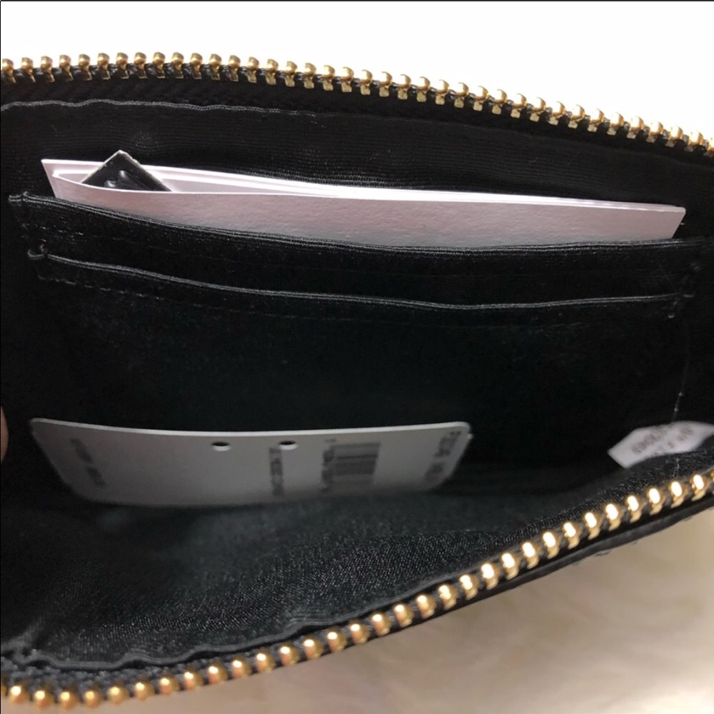 NWT Black Embossed Coach Wristlet - Picture 5 of 6